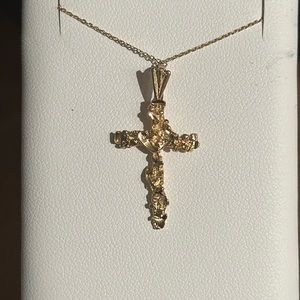 14 karat gold cross with chain 20 inches